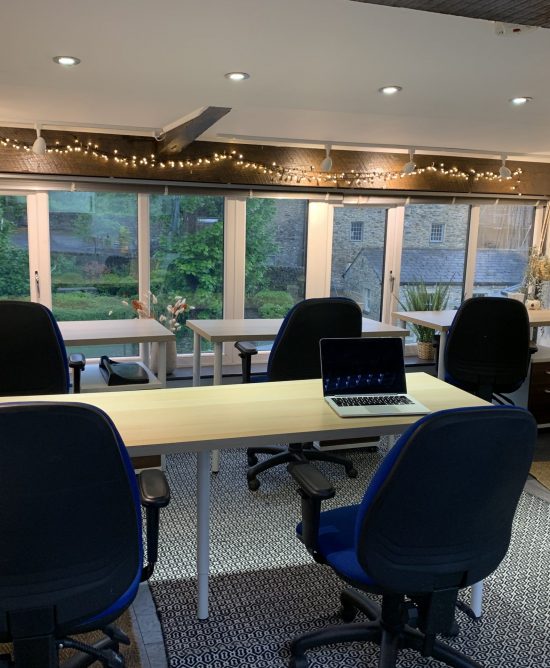 Co-working hot desks available at Elsworth at the Mill in Skipton.